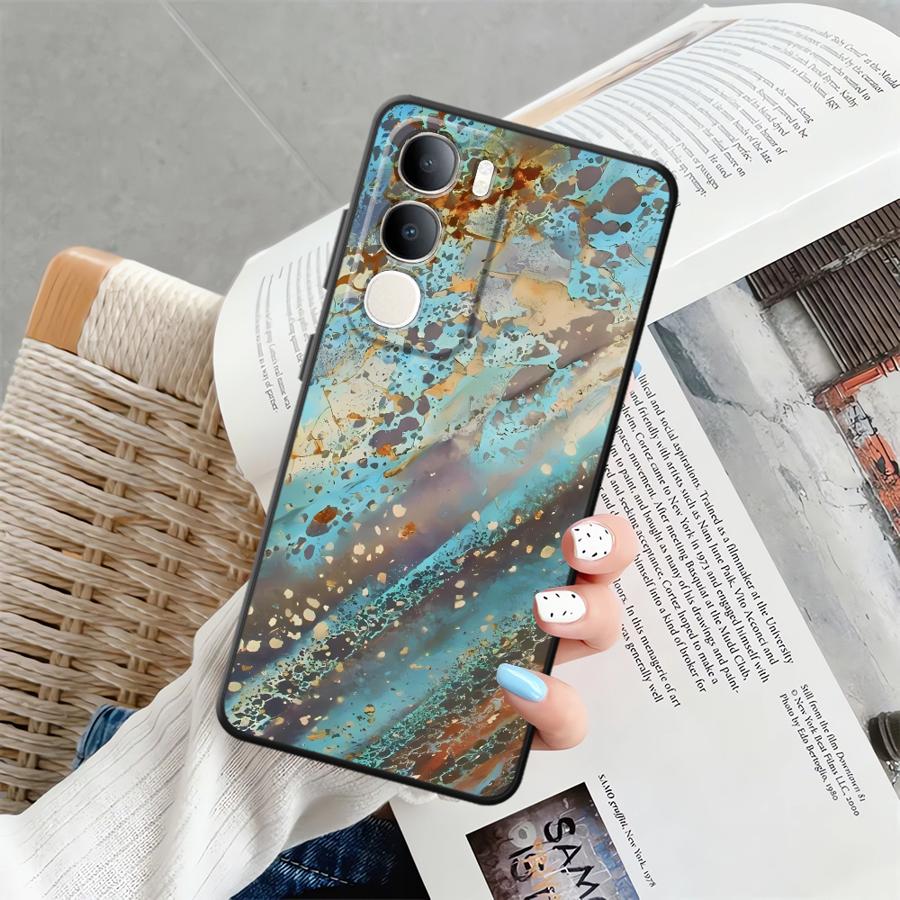 Чехол для Vivo Y52S Y93 Y71 Y91 V21E V23 V27 Y75 Y81 V29 Y53S Y50 Y95 V25 V30 Y51S Y78 Чехол для телефона Ретро Следы ржавчины
