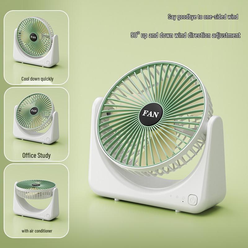 Portable USB Rechargeable Mini Desktop Fan with Large Air Volume for Home, Outdoor, Dormitory, and Student Use