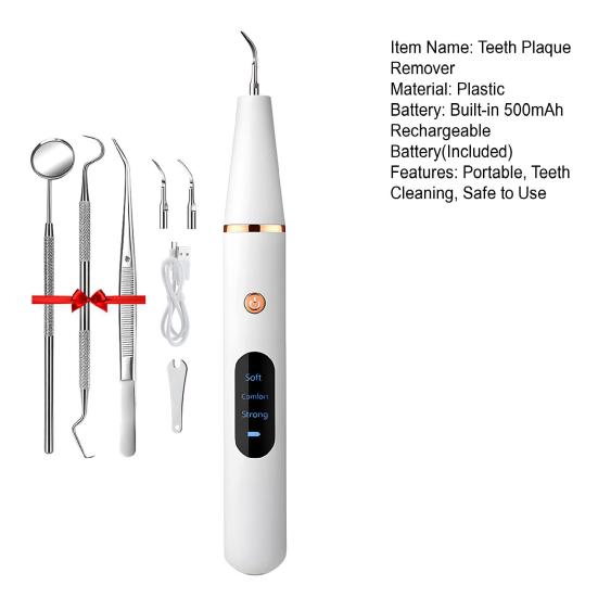 Ультразвуковой очиститель зубного налета Портативный электрический стоматологический скалер USB-перезаряжаемый прибор для удаления зубного камня Устранитель зубного камня Инструменты для чистки зубов
