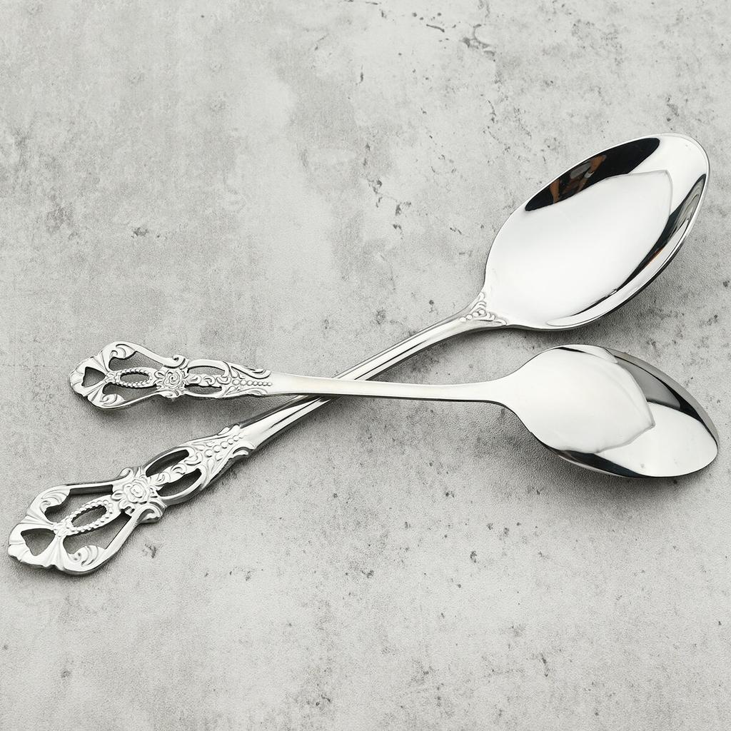 16Pcs Stainless Steel Cutlery Set Vintage Hollow Gold Tableware Knife Fork Tea Ice Spoon Dinnerware Set Wedding Party Silverware