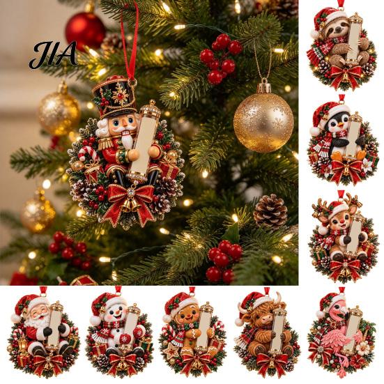 Christmas Money Holder Ornament Cash Gift Ornament, 2D Acrylic Highland Cow/Gingerbread/Bear/Snowman Holder, Holiday Xmas Tree Hanging Decoration for
