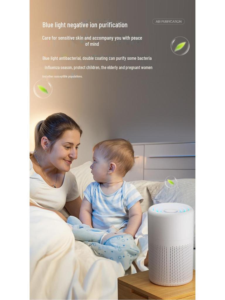Компактный настольный очиститель воздуха для использования в помещении — устраняет пассивное курение и PM2.5