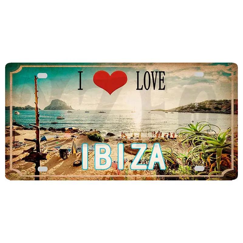 YZFQ30X15CM Египет Ибица Мюнхен Халкидики Менорка Городской Остров Металлическая Жестяная Табличка Сувенир Путешественника Стена Дом Ремесленное Украшение DC-1369B