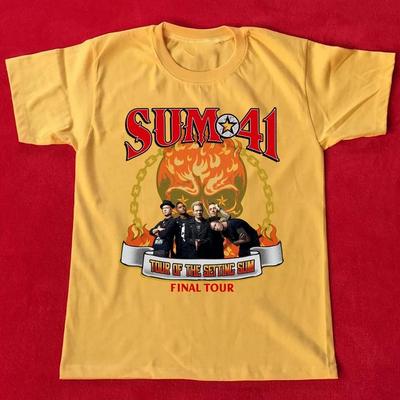 НОВЫЙ Sum 41 Тур Заходящего Сума Последний Тур Золотой Все Размеры Футболка OM11