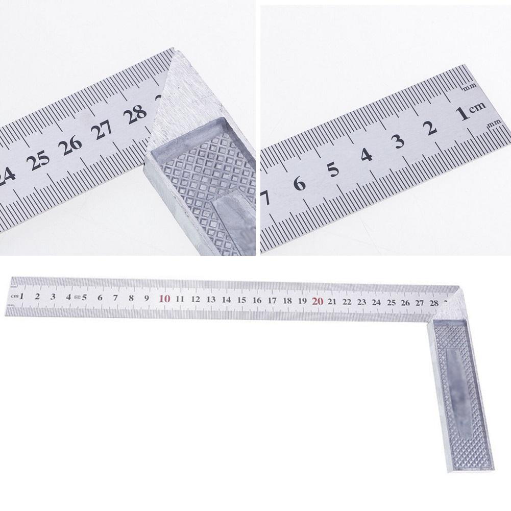 30cm Stainless Steel Right Angle Measuring Rule Tool Square Ruler 0-12 Inches Straight 90 Degree Angle Ruler Carpentry Measuring