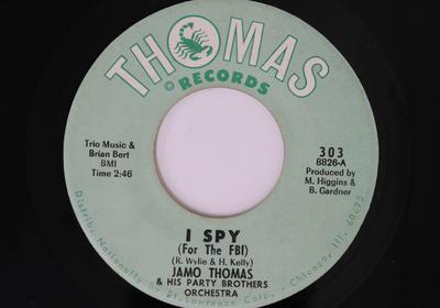 7-дюймовая пластинка JAMO THOMAS I Spy For The Fbi Snake Hip Mam 303 THOMAS 1966 US СоулФанк Б/У