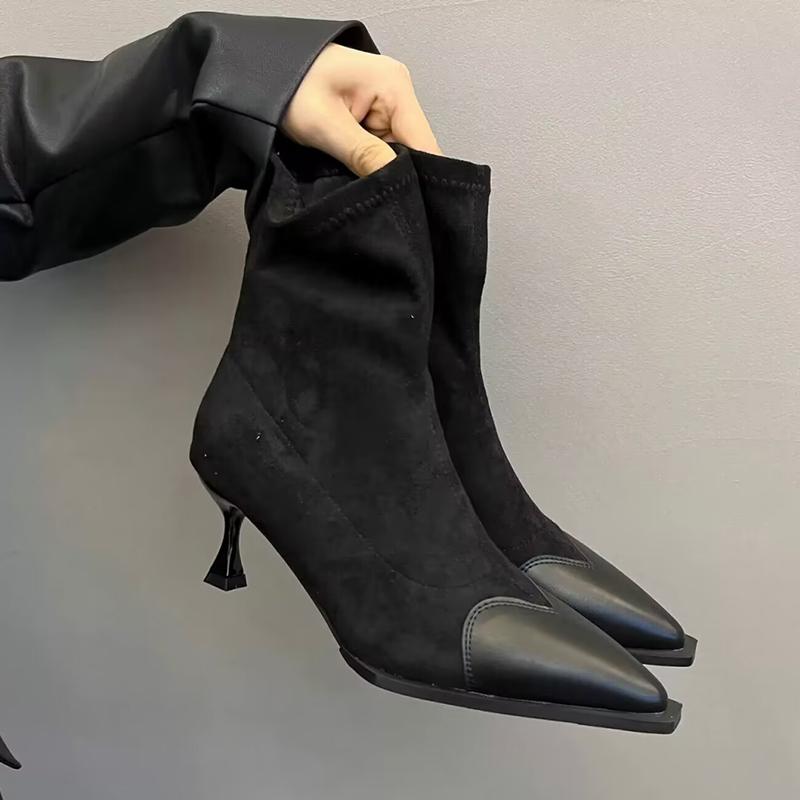 Мода Высокие каблуки женские леопардовые зимние ботильоны с острым носком 2025 года тренд зима новый выпускной на молнии челси носок туфли-лодочки женские ботинки