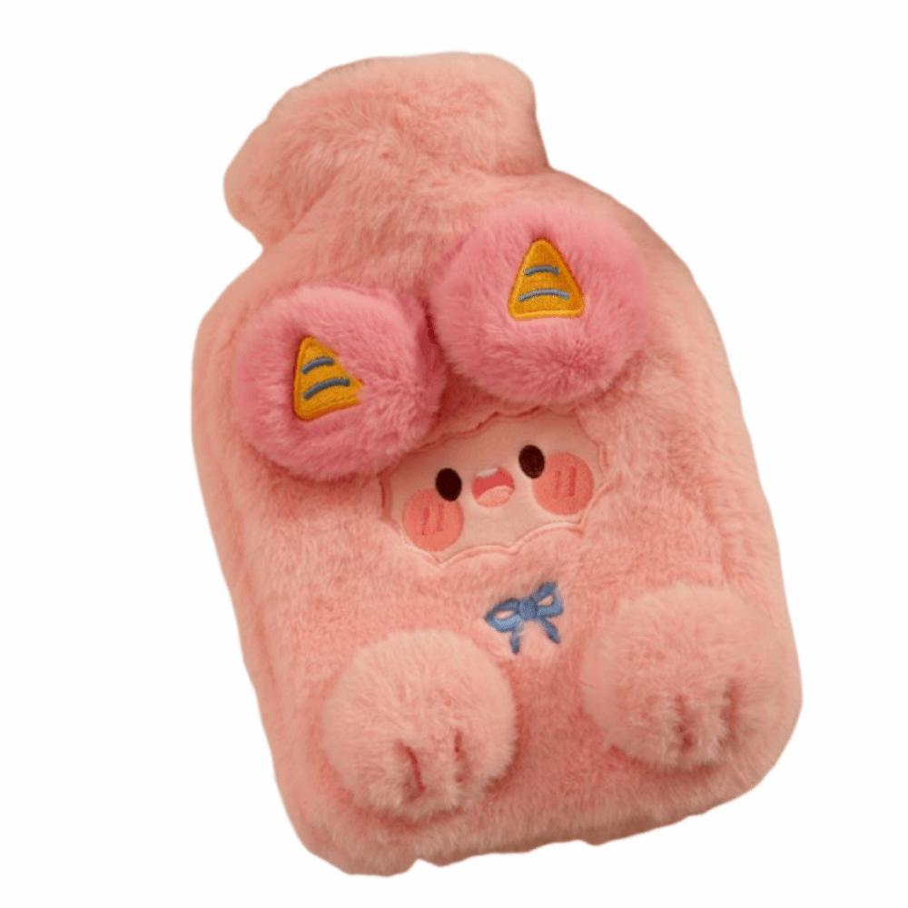 Soft Cute Warm Water Bag Lamb Pattern Cartoon Hot Water Bottles Leak-proof with Cover Belly Warmer Gifts