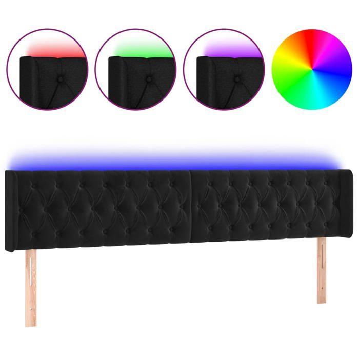 VidaXL LED Headboard Bedroom Furniture Double Bed Accessory Head of Bed Frame Interior Black 3123640