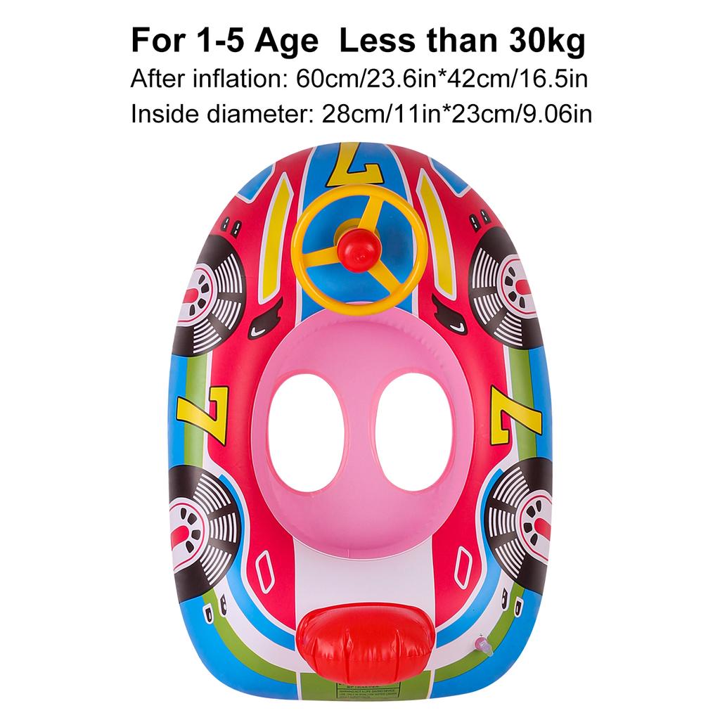 Steering‑Wheel Inflatable Pool Float, PVC Kids Floating Seat Swim Ring