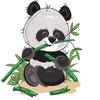 Stickers Cute Cartoon Panda Eat Bamboo PVC Decals DIY Decoration Removable Living Room Bedroom Background Stickers Home