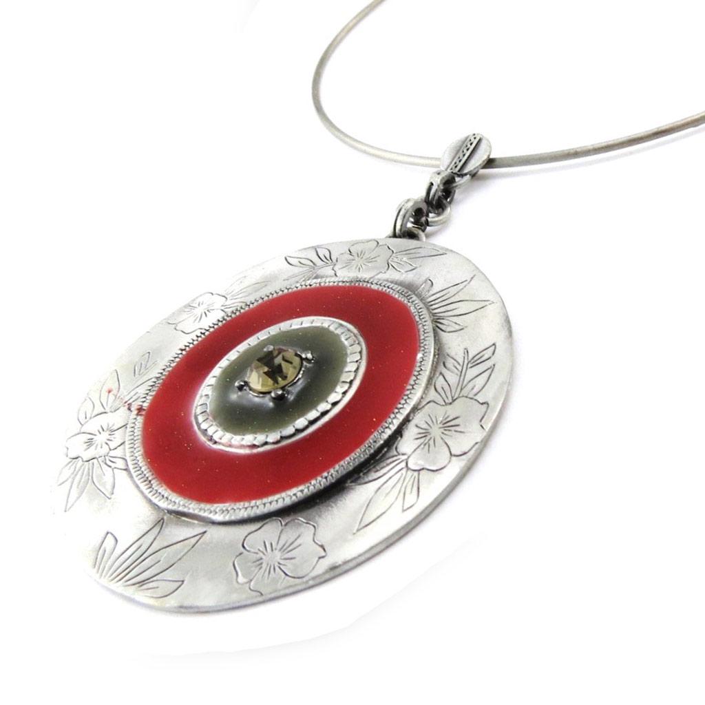 Les Trésors De Lily [E2546] - Дизайнерское колье «Гейша» красно-серое