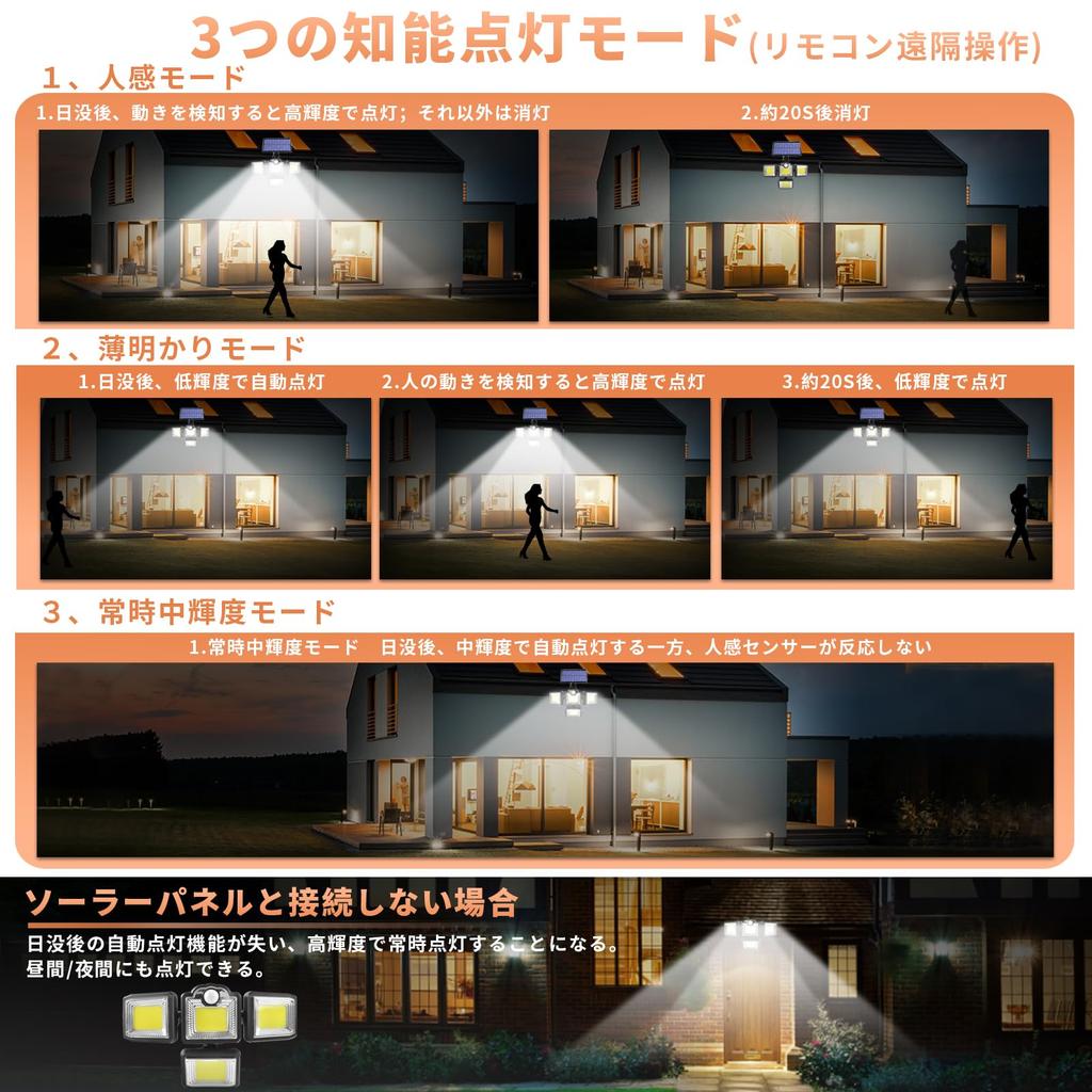 Catury Solar Set of Outdoor Motion Отдельное расширение 350 3 Освещение Широкое излучение Безопасность Передняя парковка Энергоснабжение Аварийная японская инструкция
