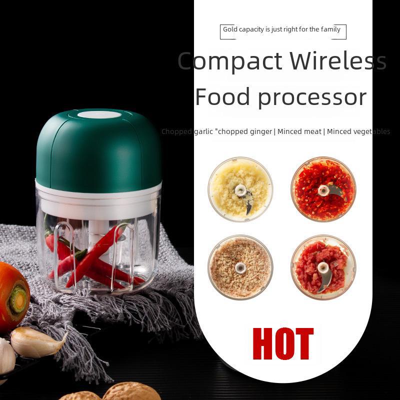 Compact Electric Garlic Grinder & Baby Food Processor - Multifunctional Kitchen Tool for Garlic Paste and More