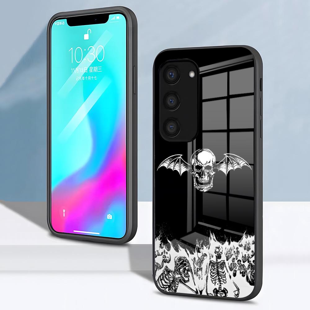 Чехол для телефона Avenged Sevenfold Для Samsung S26 S25 S24 FE S23 S22 S21 Plus S20 Ultra Note20Ultra Черный Стеклянная крышка