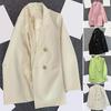 Spring Autumn Suit Coat Lapel Long Sleeve Double Breasted Suit Jacket with Pockets