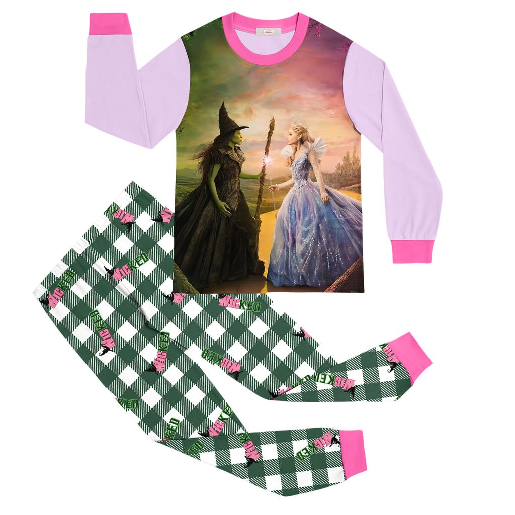 Children's Fashion Suit Skirt Round Neck Long Sleeve Top Pants