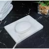 Crocon Luxury White Marble Soap Dish – Elegant 5x3 Inch Square Soap Tray for Kitchen & Bathroom, Decorative Bar Soap Holder