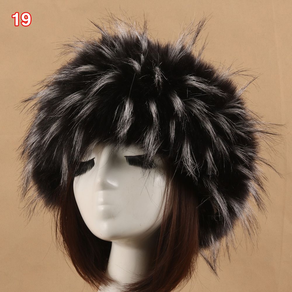 Outdoor Earwarmer Winter Thick Fluffy Faux Fur Women Russian Cap Headband Hat