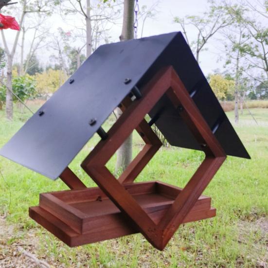 Кормушки для птиц уличные подвесные деревянные кормушки для птиц с атмосферостойкой металлической крышей