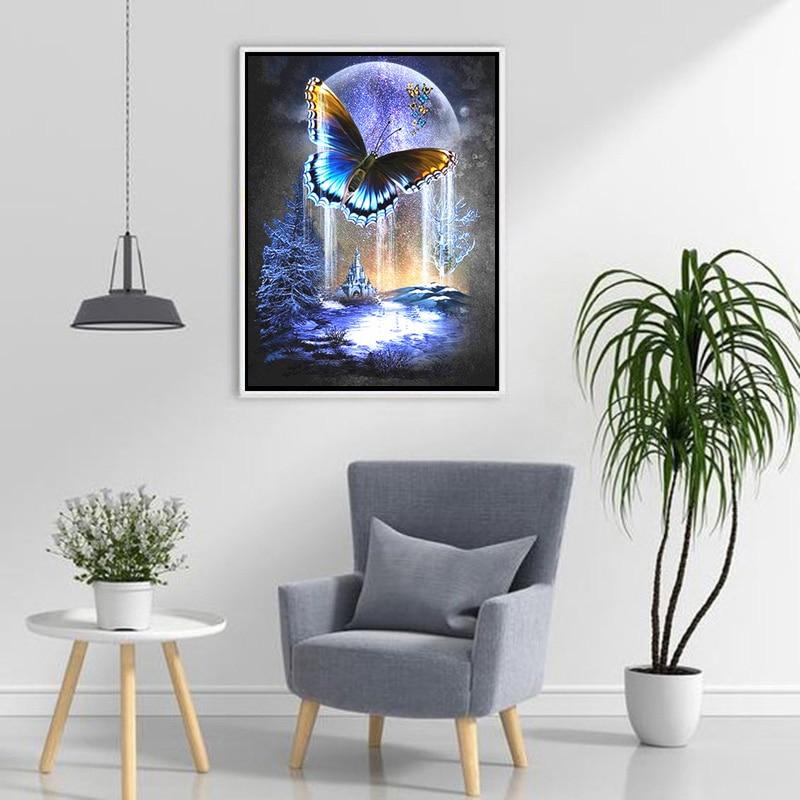 DIY 5D алмазная живопись бабочка полный круглый Dirll стразы животное Алмазная вышивка цветы вышивка крестиком домашний декор