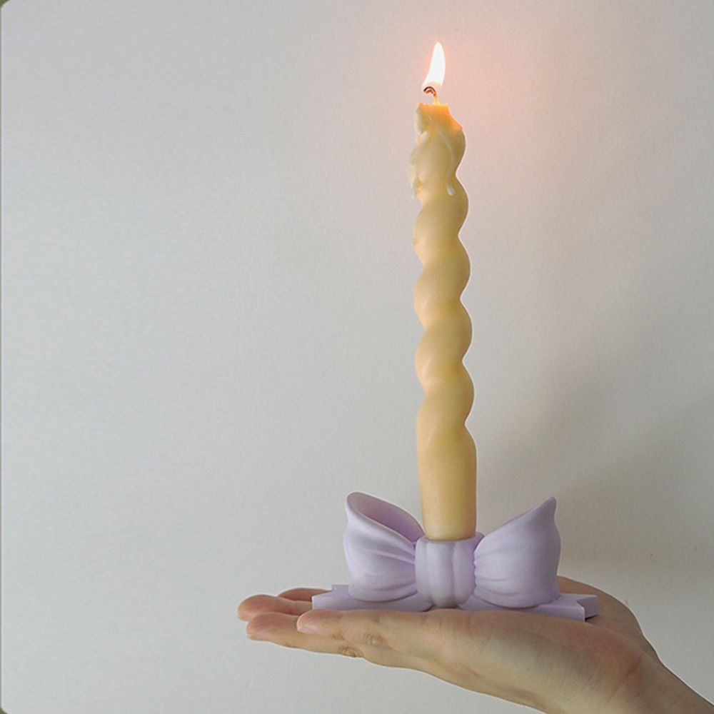 Ins Gypsum Candlestick Holder Plaster Mini Candle Stands Gift Bow Candle Holder Table Decorations