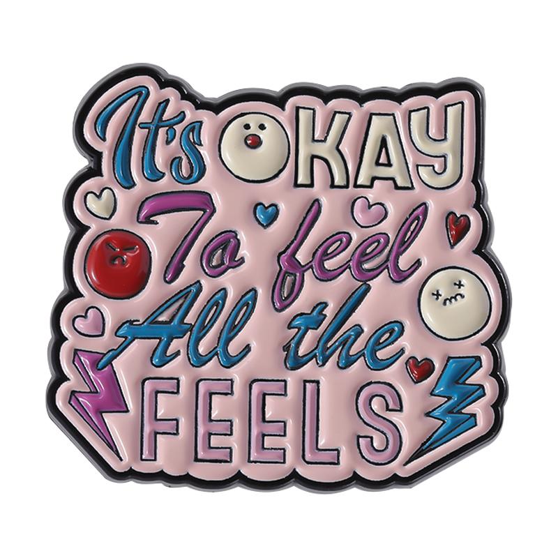 It's Ok Not To Be Ok Enamel Pin Custom Quotes Emotional Support Dumpster Fire Mental Health Brooches Lapel Badge Jewelry Gifts