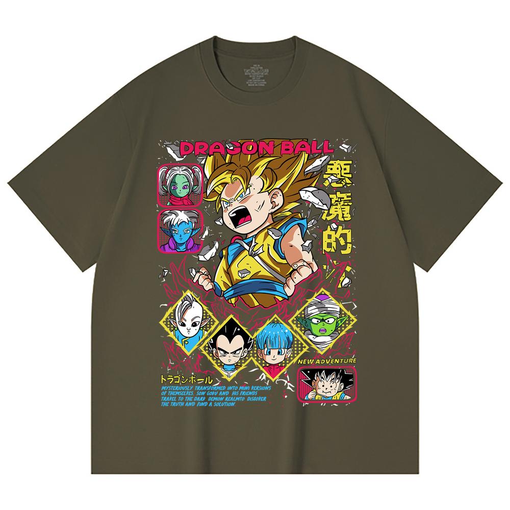 230 Gsm 100% Cotton Dragon Ball V62 Print Unisex Heavy Cotton T Shirt