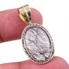 Natural Black Rutile 925 Solid Sterling Silver TwoTone Gift Pendant 1.25" z9A11