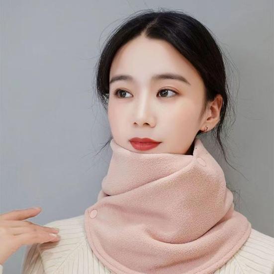 Winter Fleece Neck Scarf Thickened Warmth Autumn Neck Sleeve Women Scarf Double Layer Plush Neckerchief Scarf Ring