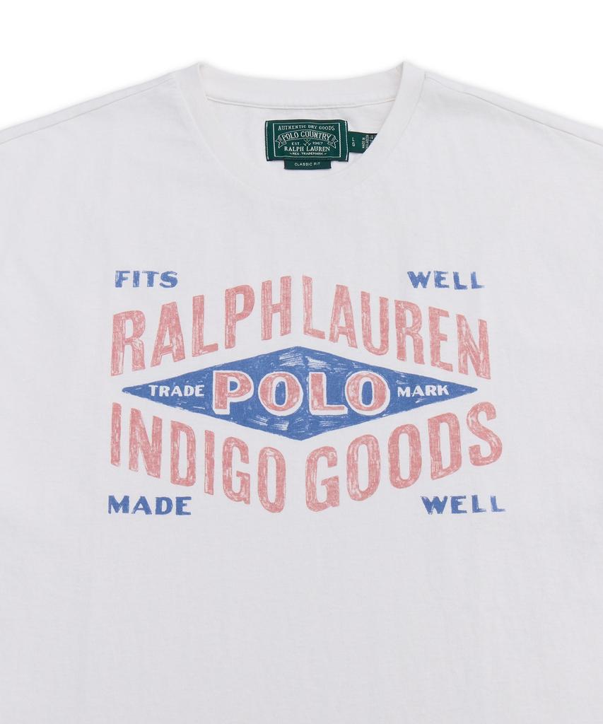 POLO RALPH LAUREN Классический крой Хлопковая футболка с графическим принтом - Белый