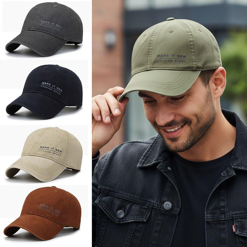 Letter Embroidery Peaked Cap Adjustable Trucker Hats Trendy Sunshade Hats For Man Women Unisex