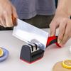 Kitchen 3-Segment Knife Sharpener Household Multi-Functional Hand-Held Three-Purpose Black Sharpening Stone