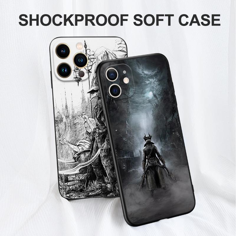 Черный чехол из ТПУ для Xiaomi 12 12T lite SX 11lite NE 11i 11T Pro Redmi 10 10A 10C 4G 5G Bloodborne Blood Moon Art