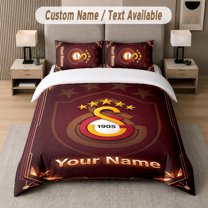 Galatasaray FC Design Bedding Set Custom Text 1 Duvet Cover & 2 Pillow Cases