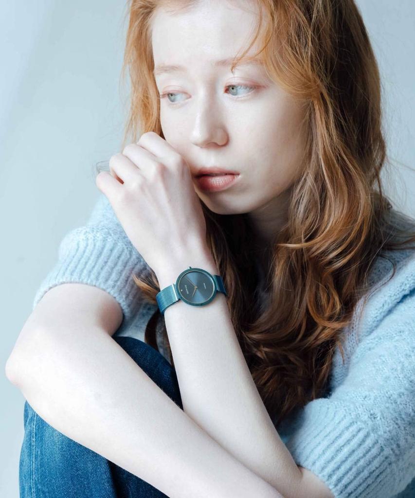BERING Charity Blue Stainless Steel Mesh Time to Care Official Internal Sapphire Women's Watch, Quartz, Strap, 18132-Charity1, Import, 3-Year