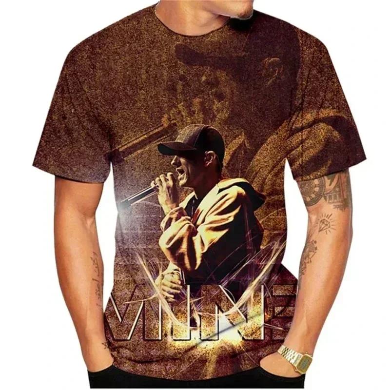 Хип-хоп футболка с 3D-печатью рэпера EMINEM Мужская Женская Одежда Футболки Харадзюку Мода Повседневная Короткий рукав Хип-хоп Рубашка y2k Топы