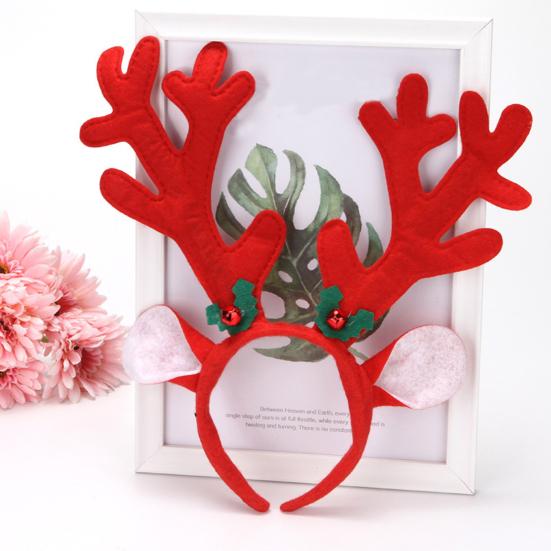 Christmas Headbands Cute Reindeer Antlers Headbands with Bell Christmas Animal Ear Hair Bands