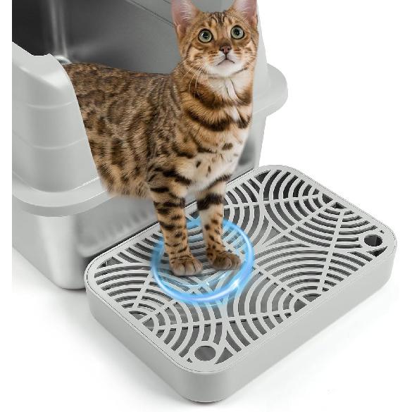 Cat Litter Box Ramp, Litter Box Step Mat with Filter Function Cat Stair for Litter Box, Easy to Clean, 11.8''x 8.2''x 2'' Cats Pedal Step Stool Ideal