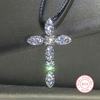 925 Серебряный Изысканный Крест Ожерелье Ювелирные Изделия Женская Свадебная Мода Крест Cz Кристалл Циркон Подвеска Ожерелье День Святого Валентина Gif