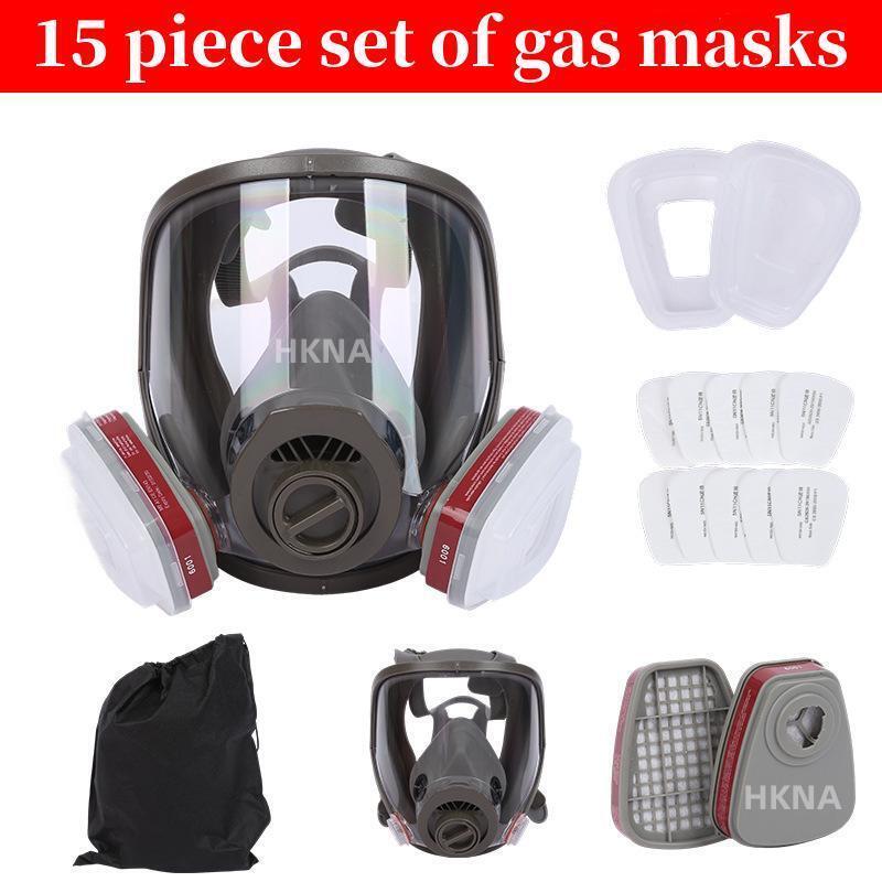 Full Face Respirator - Mask with 40 Mm Gas Filter Canister for Industrial Gases, Chemical, Polishing, Welding, Spraying Gas Mask