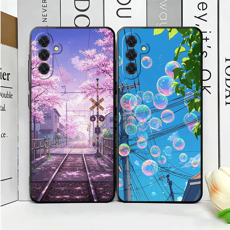 Anime Aesthetic Scenery Soft Phone Case for Samsung A17 A37 A57 A16 A26 A36 A56 A15 A25 A35 A55 A14 A24 A34 A54 A13 A23 A33 A53