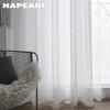1 шт. NAPEARL 10-20% затемнение французский стиль простой романтический кружевной основы вязаный чистый белый газовый занавес для гостиной спальни балкона домашний декор