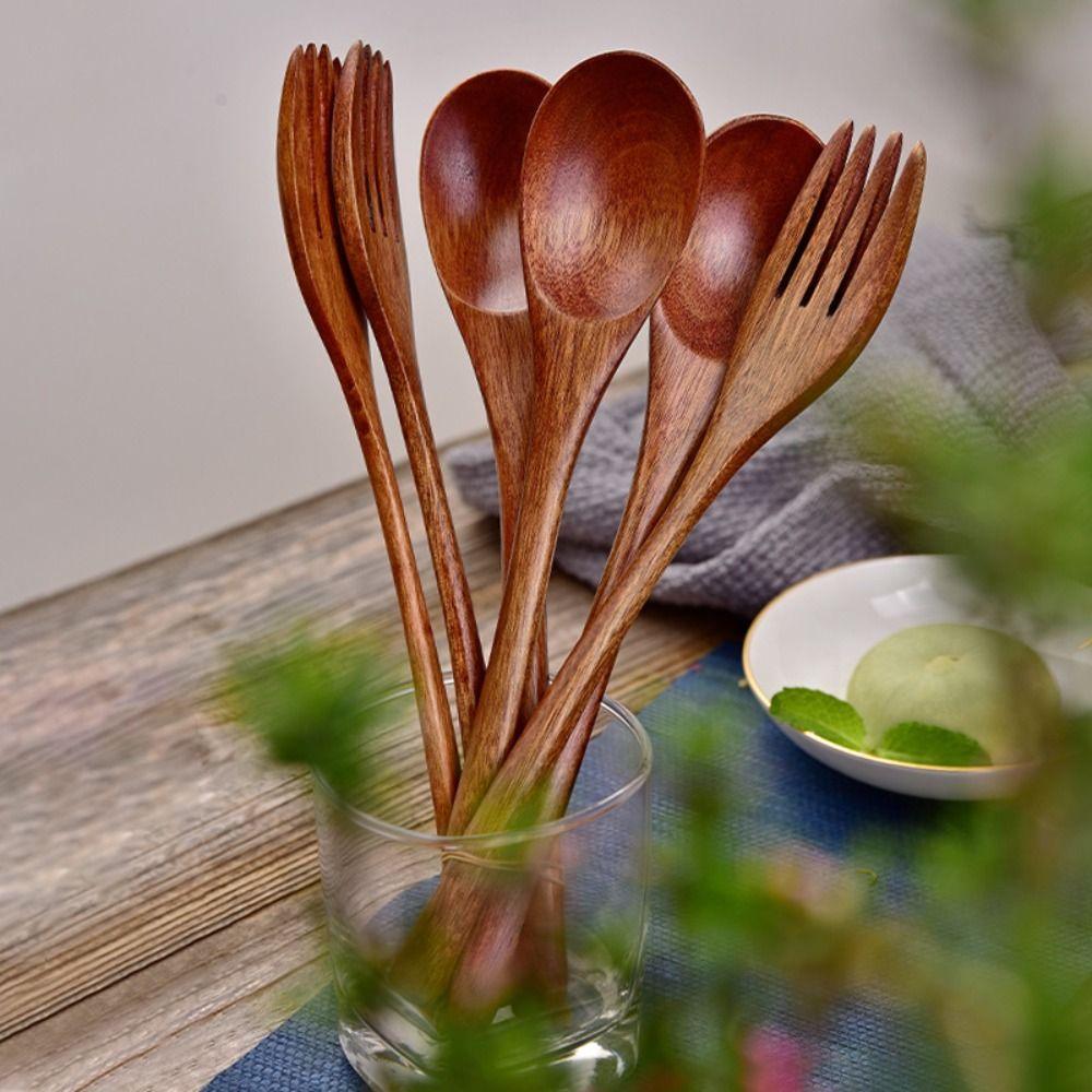 Teaspoon Tea Coffee Tableware For Soup Cooking Wooden Spoon Coffee Spoon Stirring Spoon Fork