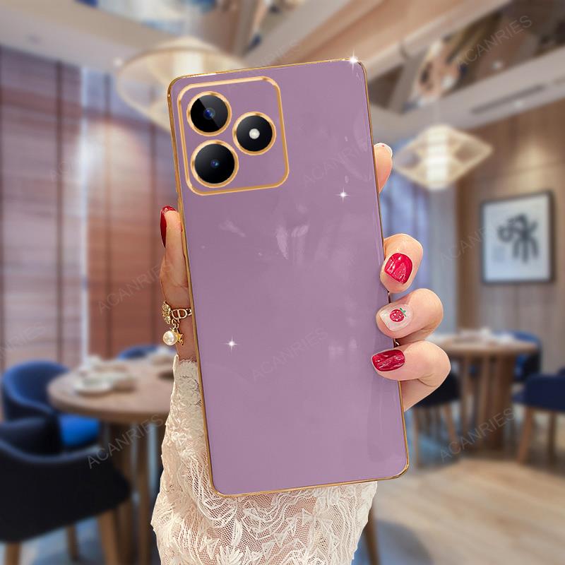 C 53 55 31 Роскошный чехол-держатель с покрытием для Oppo Realme C53 C31 C55 C21y C35 C33 C21 C30 A96 4g Подставка Силиконовая задняя крышка