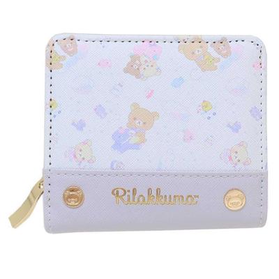 Кошелек Sanrio с леопардовым принтом и дизайном Rilakkuma, три вида кожи