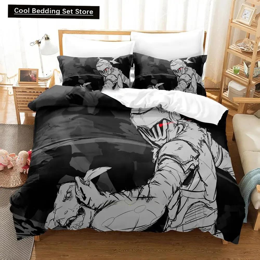 Comforter 3D Anime Goblin Slayer Bedding Set Bed Set Comforter King Queen Size Boys Adult Bedding Set
