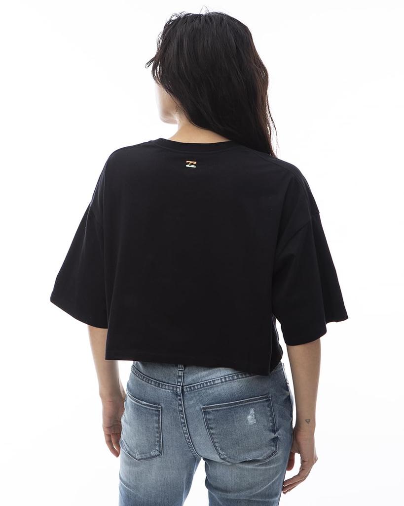 Укороченная футболка Billabong Modern EMB Logo, женская, черная