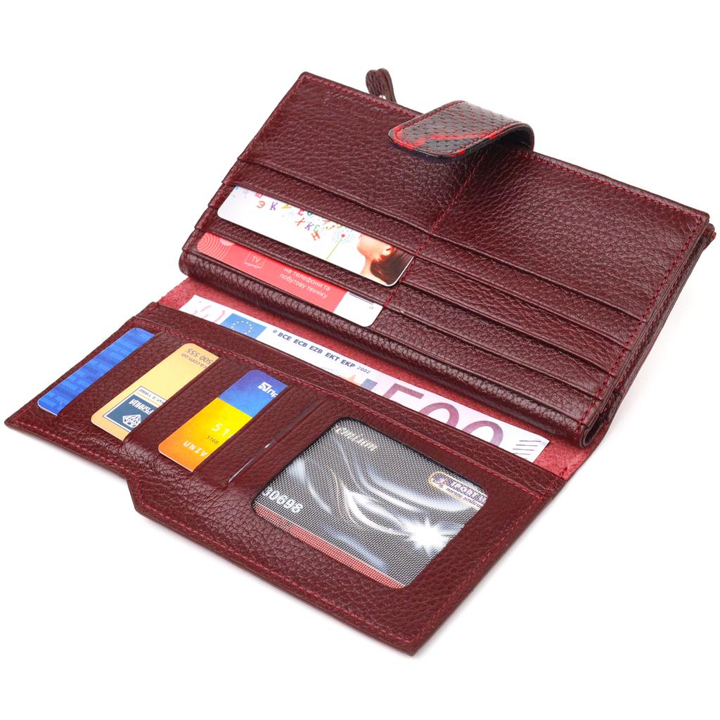 Необычный Женский кошелек из натуральной кожи с тиснением под змею CANPELLINI Wallet 21647 Разноцветный