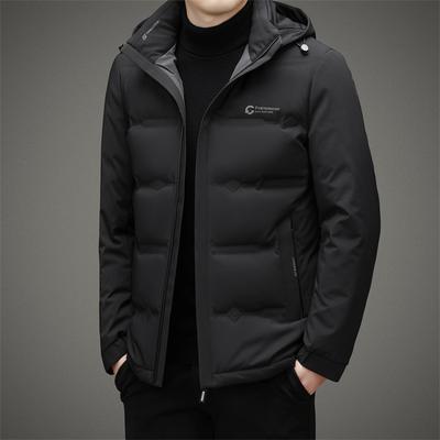 Куртка-пуховик мужская короткая в стиле папы, утолщенная, съемный капюшон, деловая, повседневная, легкая, роскошная, мужская, зимняя, теплая куртка